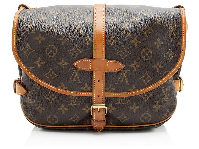 Louis Vuitton Vintage Monogram Canvas Saumur 30 Messenger Marrone - vista 3