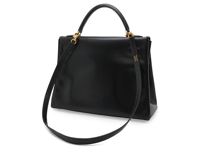 Borsa Hermès Kelly Nera in pelle di vitello Pony Nero - vista 2