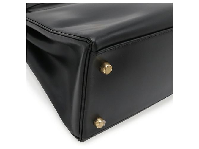Borsa Hermès Kelly Nera in pelle di vitello Pony Nero - vista 3