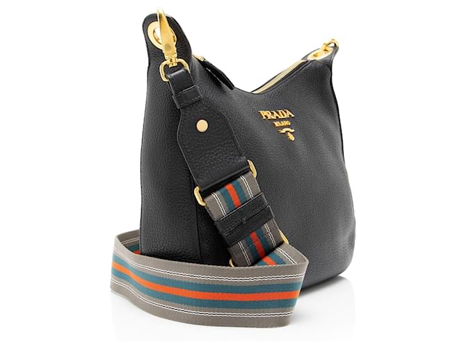 Prada Vitello Phenix Small Messenger Nero - vista 2