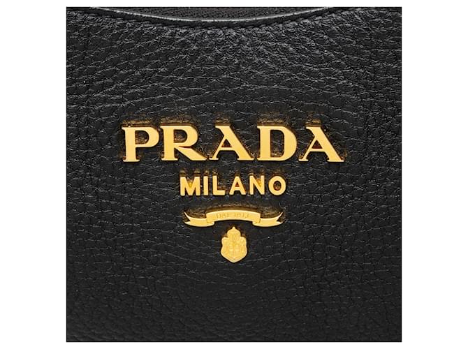 Prada Vitello Phenix Small Messenger Nero - vista 8