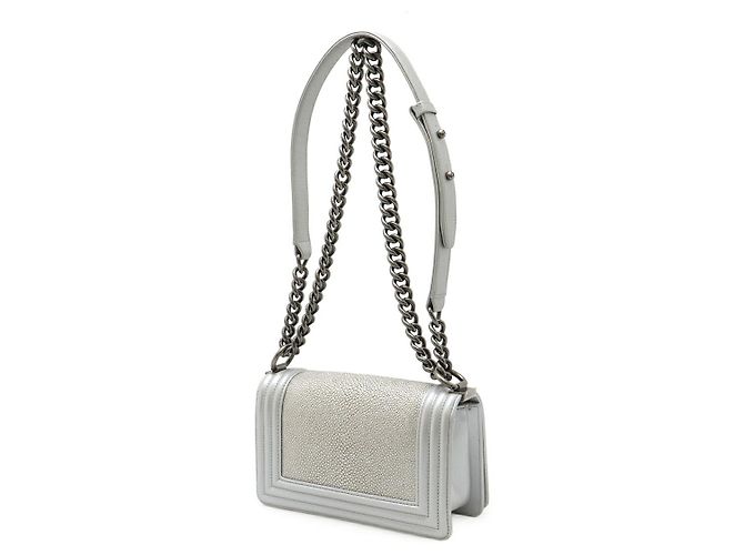 Borsa a tracolla Boy Chanel Coco Mark Chain Argento Metallico - vista 2