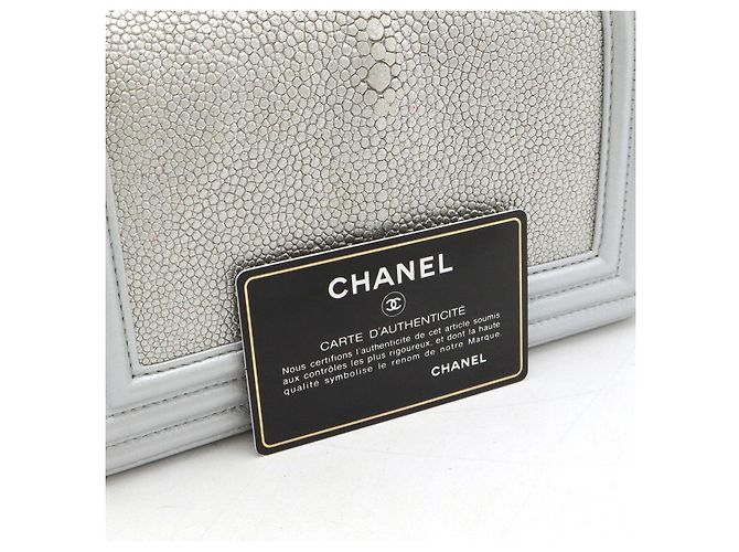 Borsa a tracolla Boy Chanel Coco Mark Chain Argento Metallico - vista 9