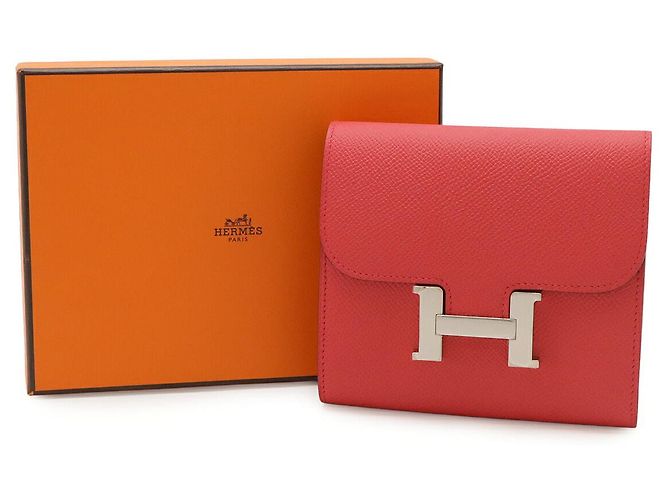 Hermès Portafoglio Constance Compact Bifold Rosa - vista 6