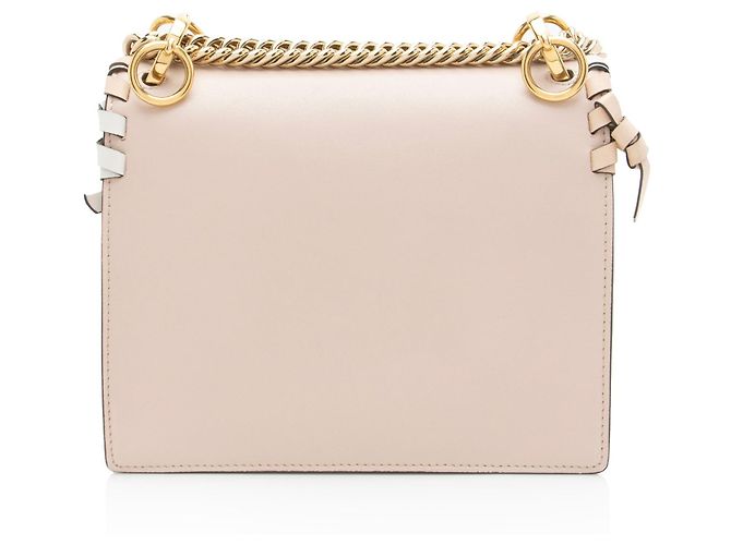 Borsa a tracolla Kan I Small in pelle di vitello con fiocco e borchie Fendi Rosa - vista 3