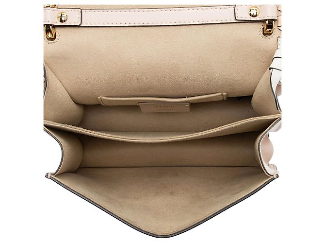 Borsa a tracolla Kan I Small in pelle di vitello con fiocco e borchie Fendi Rosa - vista 7