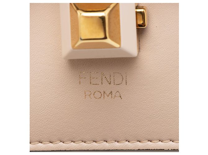 Borsa a tracolla Kan I Small in pelle di vitello con fiocco e borchie Fendi Rosa - vista 9
