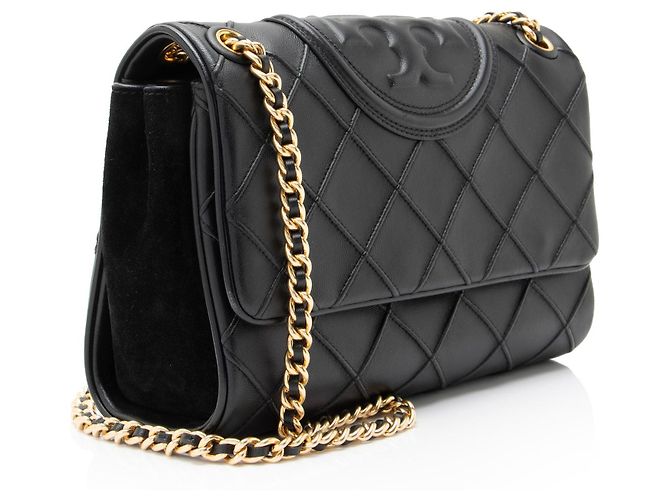 Borsa a spalla Fleming Small in pelle trapuntata Tory Burch Nero - vista 2