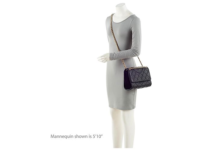 Borsa a spalla Fleming Small in pelle trapuntata Tory Burch Nero - vista 5