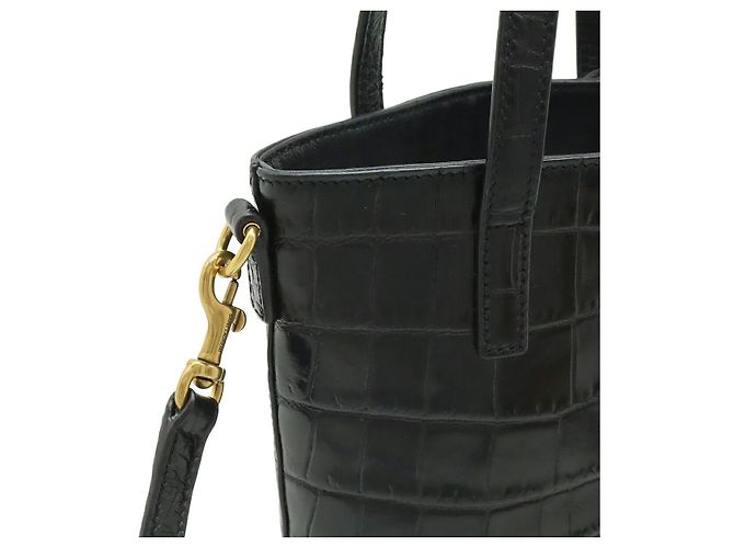 Saint Laurent Mini Bolsa de Compras Brinquedo Preto - vista 4