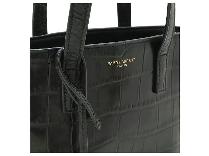 Saint Laurent Mini Bolsa de Compras Brinquedo Preto - vista 8