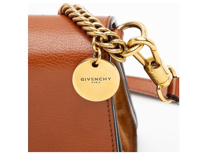 Borsa a spalla piccola GV3 Givenchy in pelle e camoscio Marrone - vista 10