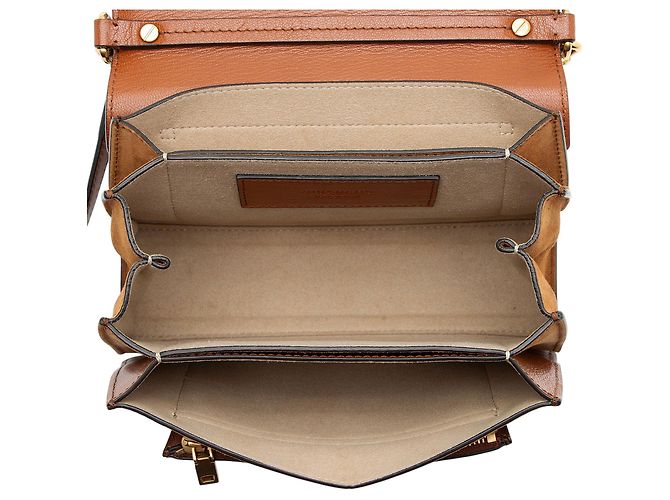 Borsa a spalla piccola GV3 Givenchy in pelle e camoscio Marrone - vista 7