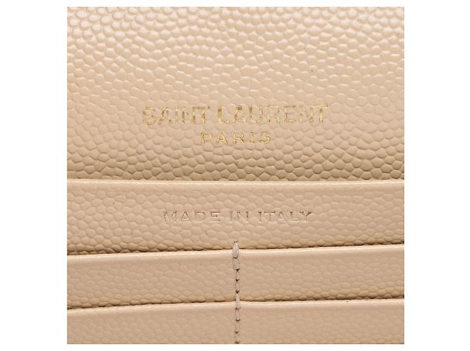 Cartera con cadena Saint Laurent Matelassé Grain de Poudre Monogram Castaño Beige - vista 8