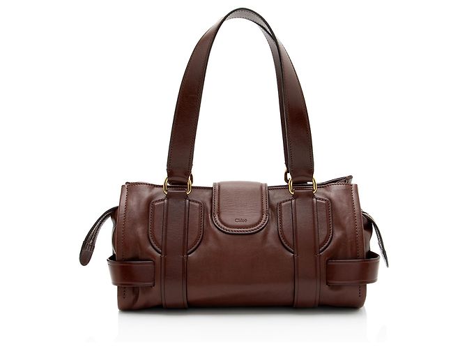 Chloé Borsa Satchel Chloe Kerala 25 in pelle di vitello Marrone - vista 3