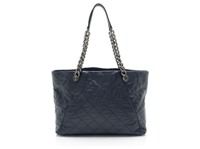 Gabrielle Chanel Coco Pleats Tote aus Kalbsleder Blau - Ansicht 3