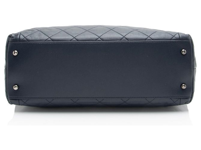 Gabrielle Chanel Coco Pleats Tote aus Kalbsleder Blau - Ansicht 4