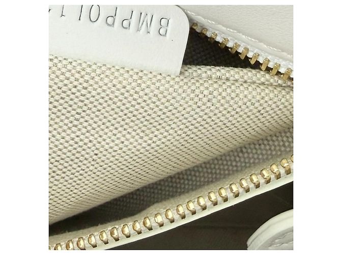 Mini borsa Pocket Burberry in pelle bianca e rafia naturale Bianco - vista 8