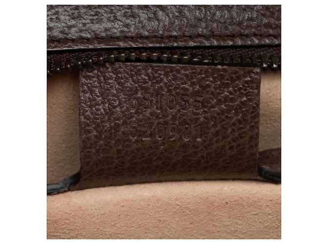 Gucci GG Supreme Ophidia Padlock Medium Top Handle Marrone Beige - vista 6