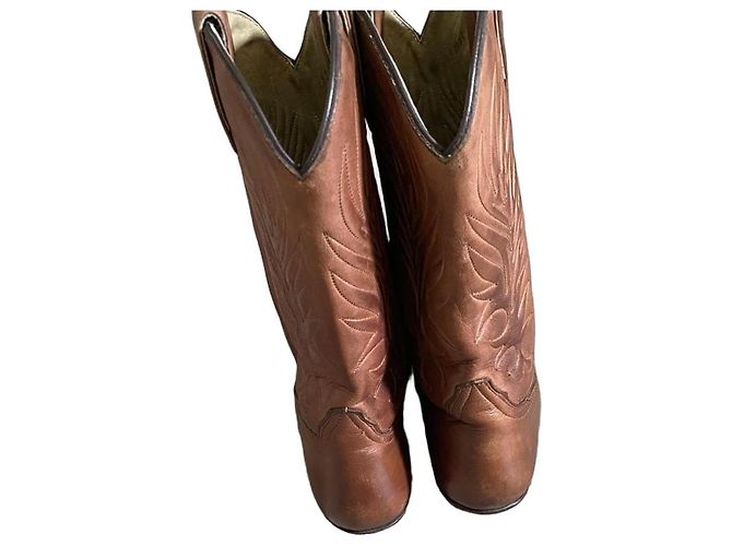 Autre Marque Botas Western de Cuero Marrón Castaño - vista 2