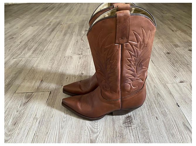 Autre Marque Botas Western de Cuero Marrón Castaño - vista 12