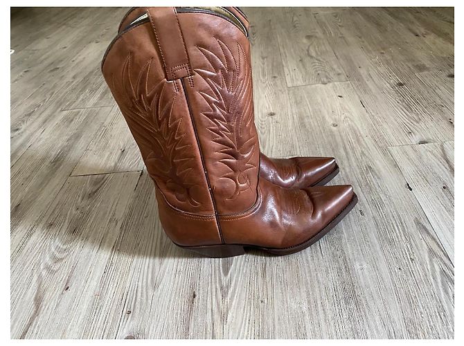 Autre Marque Botas Western de Cuero Marrón Castaño - vista 13