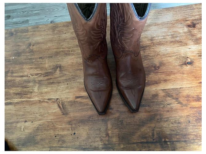 Autre Marque Botas Western de Cuero Marrón Castaño - vista 14