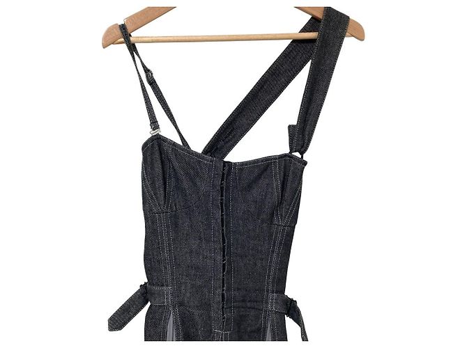 Autre Marque CASA FLINE Pleats Docking Plisse-Denimkleid - Ansicht 3