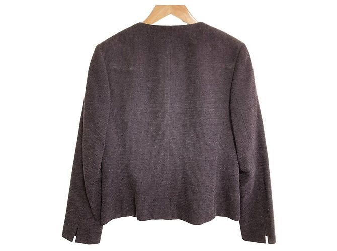 Autre Marque Chaqueta sin cuello Aquascutum Castaño - vista 2
