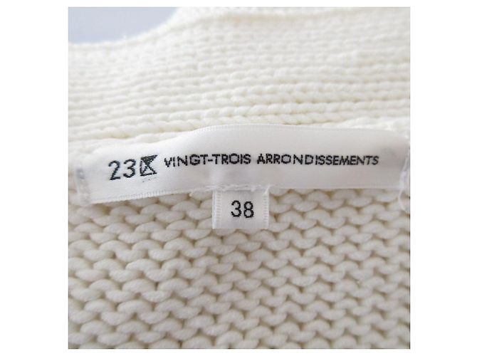 Autre Marque Cárdigan de punto de algodón 23ku Blanco - vista 6