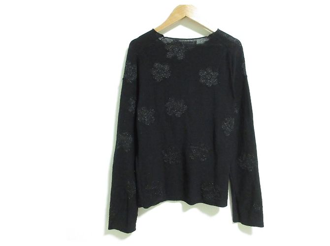 Autre Marque COMME des GARCONS Stricktop mit Blumen Schwarz - Ansicht 2