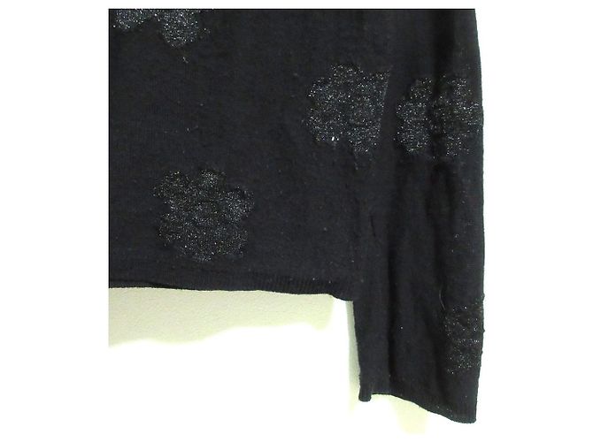 Autre Marque COMME des GARCONS Stricktop mit Blumen Schwarz - Ansicht 4