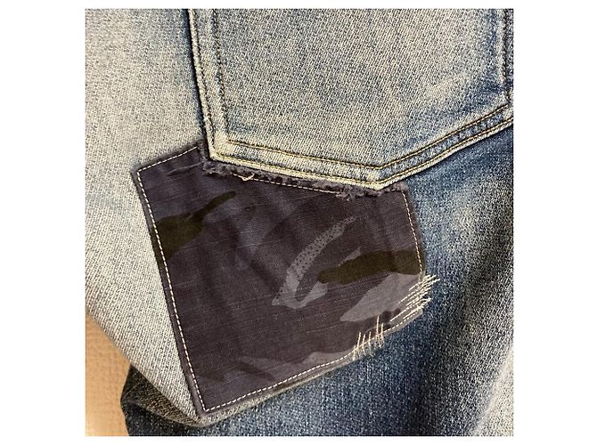 Autre Marque wjk Denim-Hose mit engem Strick Blau - Ansicht 5