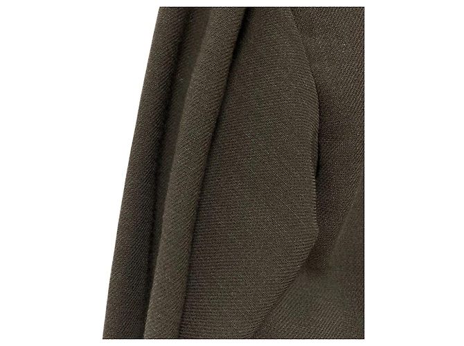 Autre Marque STUDIO NICHOLSON Wollbluse mit V-Ausschnitt Grün Khaki - Ansicht 6