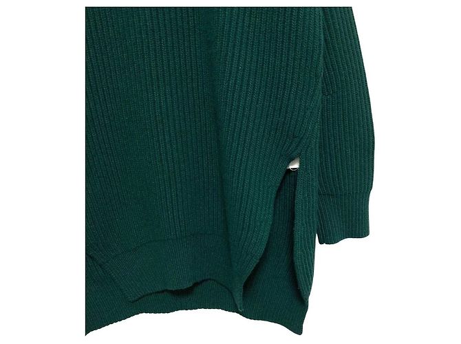 Jil Sander Grobstrick-Pullover mit Stehkragen Grün - Ansicht 3