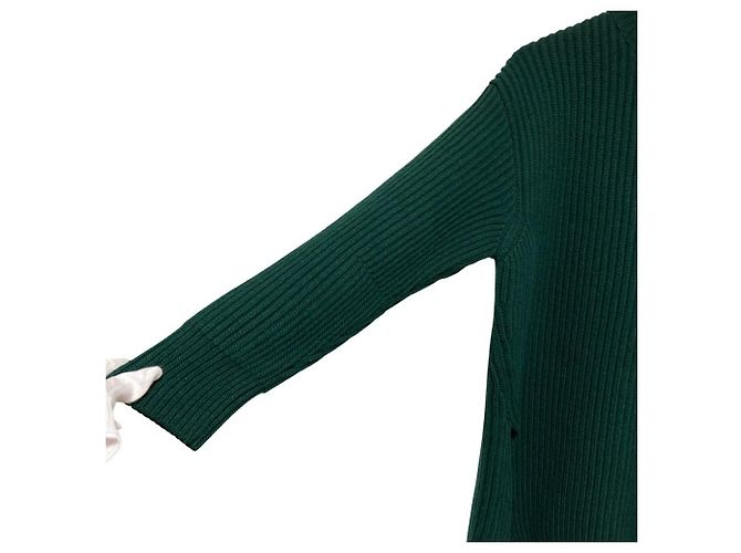 Jil Sander Grobstrick-Pullover mit Stehkragen Grün - Ansicht 4