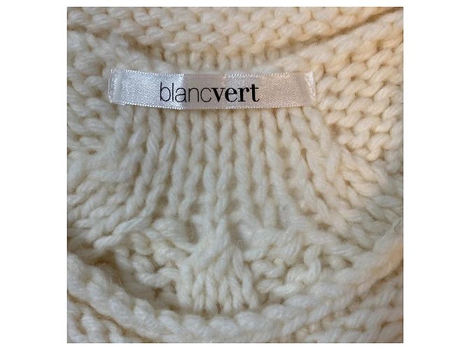 Autre Marque blancvert Low Gauge Strickpullover Weiß Aus weiß - Ansicht 4