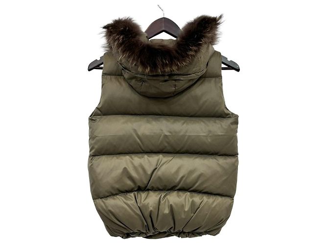 Autre Marque Chaleco de Plumas con Capucha Munich Verde Caqui - vista 2