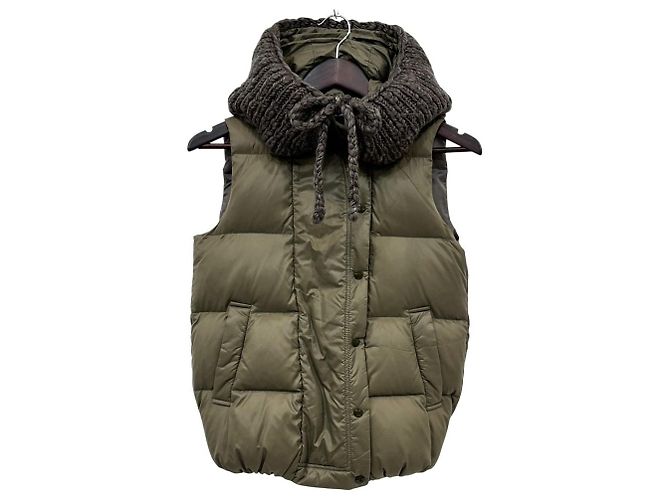Autre Marque Chaleco de Plumas con Capucha Munich Verde Caqui - vista 3