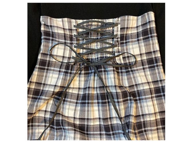 Autre Marque MERCURYDUO Docking Check Kleid Weiß - Ansicht 3