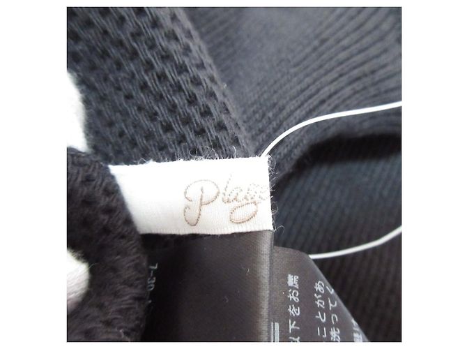Autre Marque Plage V Neck Rippstrick-Pullover Schwarz - Ansicht 7