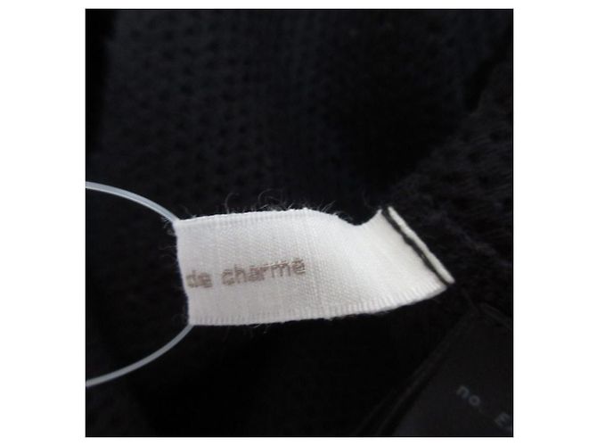 Autre Marque Plage V Neck Rippstrick-Pullover Schwarz - Ansicht 8