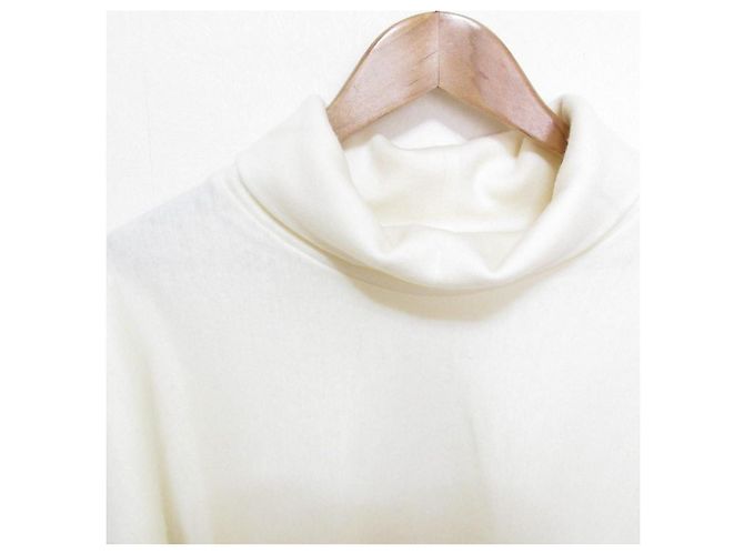 Autre Marque DES PRES Strick-Kombinations-Rollkragenpullover Weiß - Ansicht 4