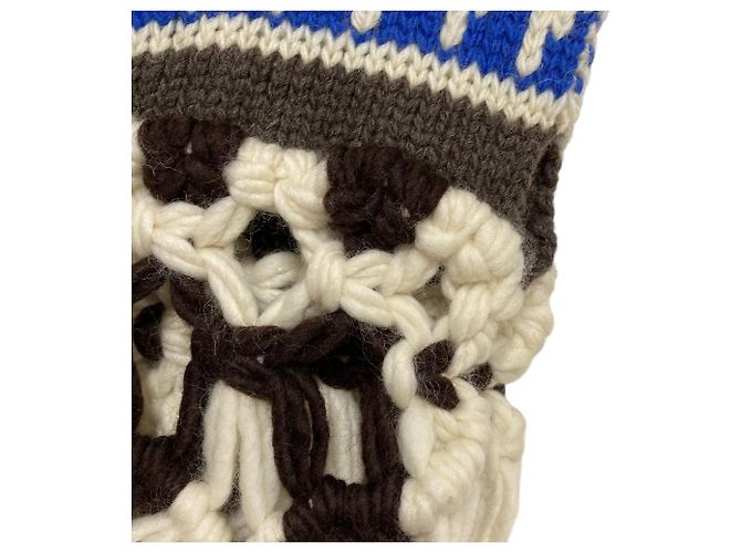 Chaleco de punto con flecos de macramé de lana Sacai Castaño - vista 5
