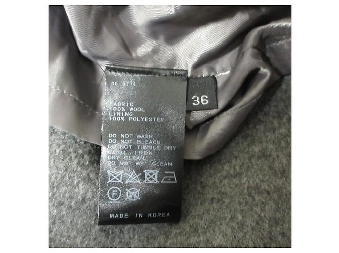 Autre Marque Abrigo de lana sin cuello AP STUDIO Castaño - vista 6
