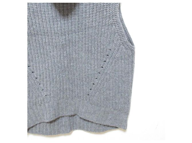 Autre Marque Maglia senza maniche a collo alto in lana merino CINOH Marrone - vista 3