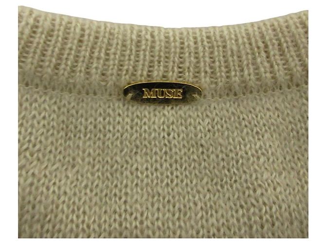Autre Marque MUSE de Deuxieme Classe Pullover de malha de mohair e seda Bege - vista 3
