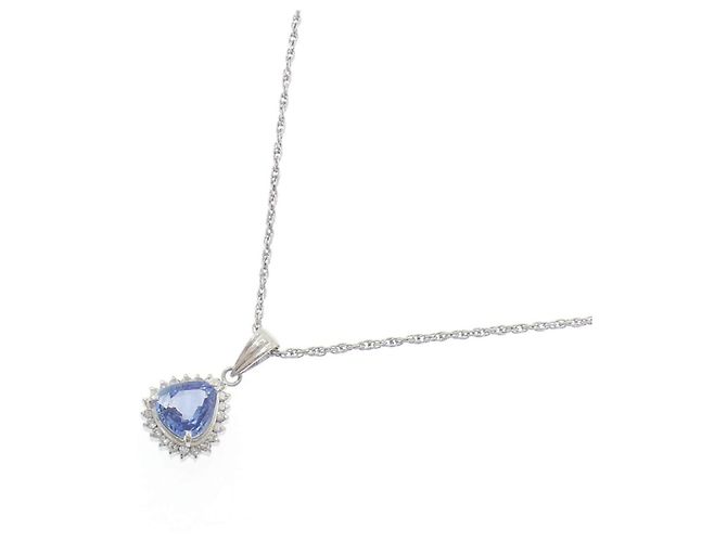 Autre Marque Collana in Pt900 Pt850 Zaffiro e Diamante Argento - vista 2