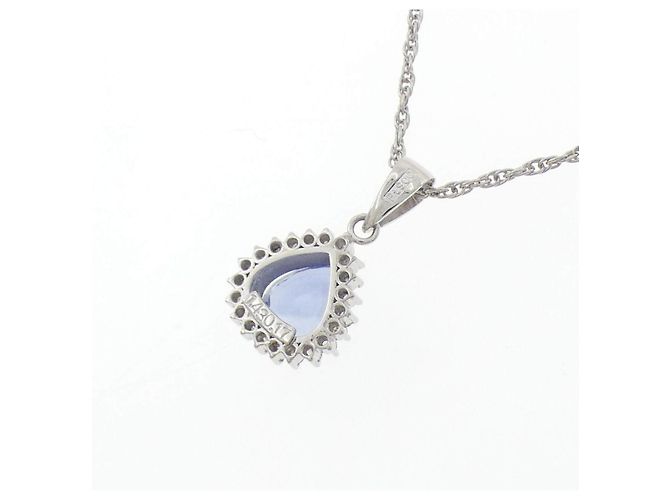 Autre Marque Collana in Pt900 Pt850 Zaffiro e Diamante Argento - vista 4