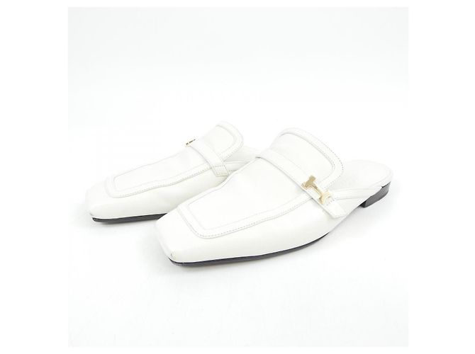 Hermès Scarpe Hermes GROUPIE in vitello Bianco - vista 3